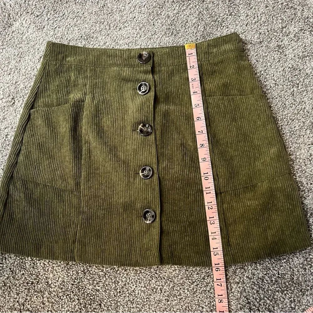 Hem & Thread Olive Button Front Skirt - Picture 7 of 7